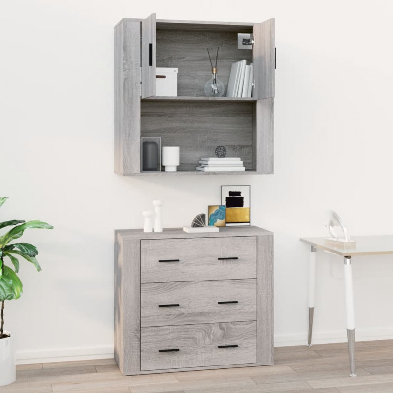 Szafka ścienna, szary dąb sonoma, 80x33x80 cm