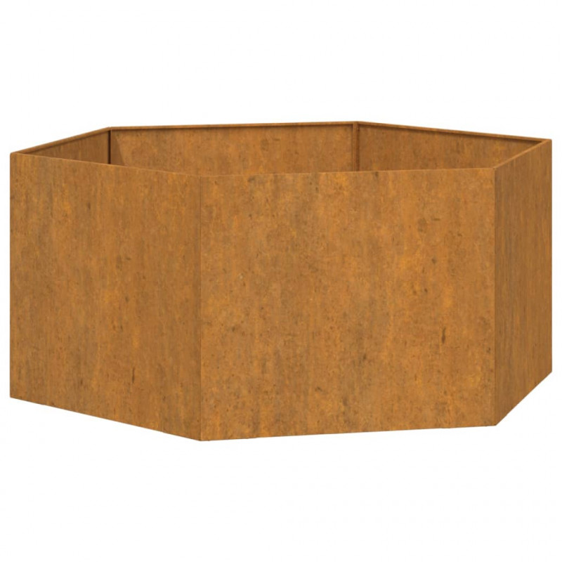 Donica, rdzawa, 90x90x45 cm, stal kortenowska