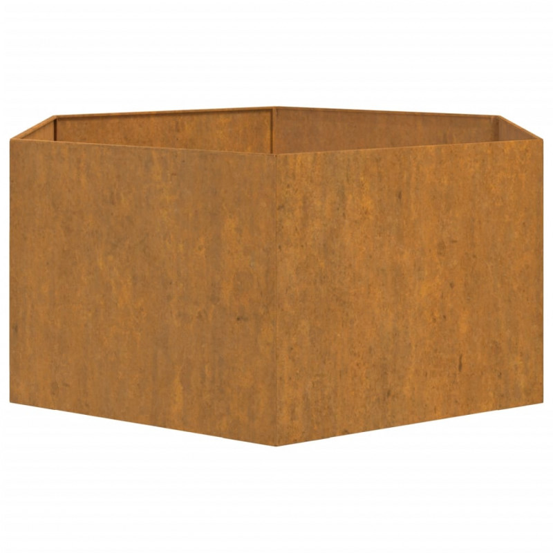 Donica, rdzawa, 90x90x45 cm, stal kortenowska