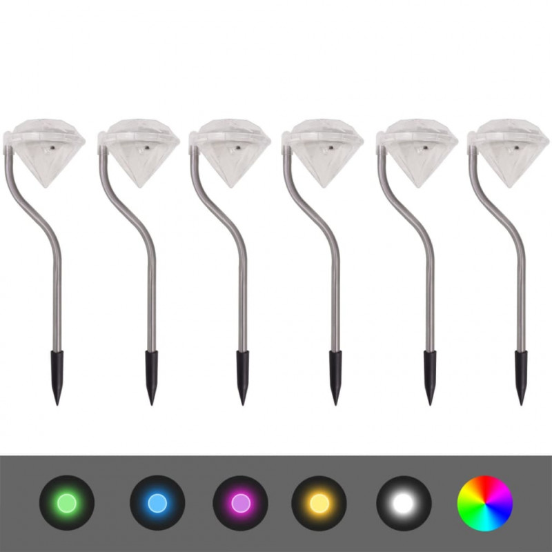 Lampki solarne ogrodowe LED 6 szt, 9x7,8x29,5 cm