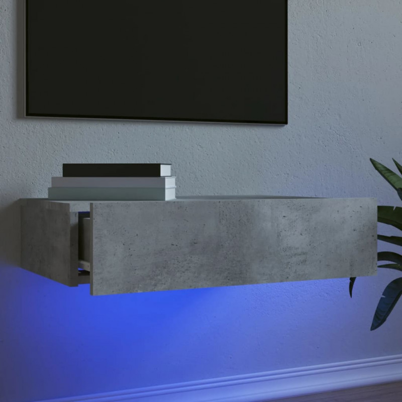 Szafka telewizyjna z LED, szarość betonu, 60x35x15,5 cm