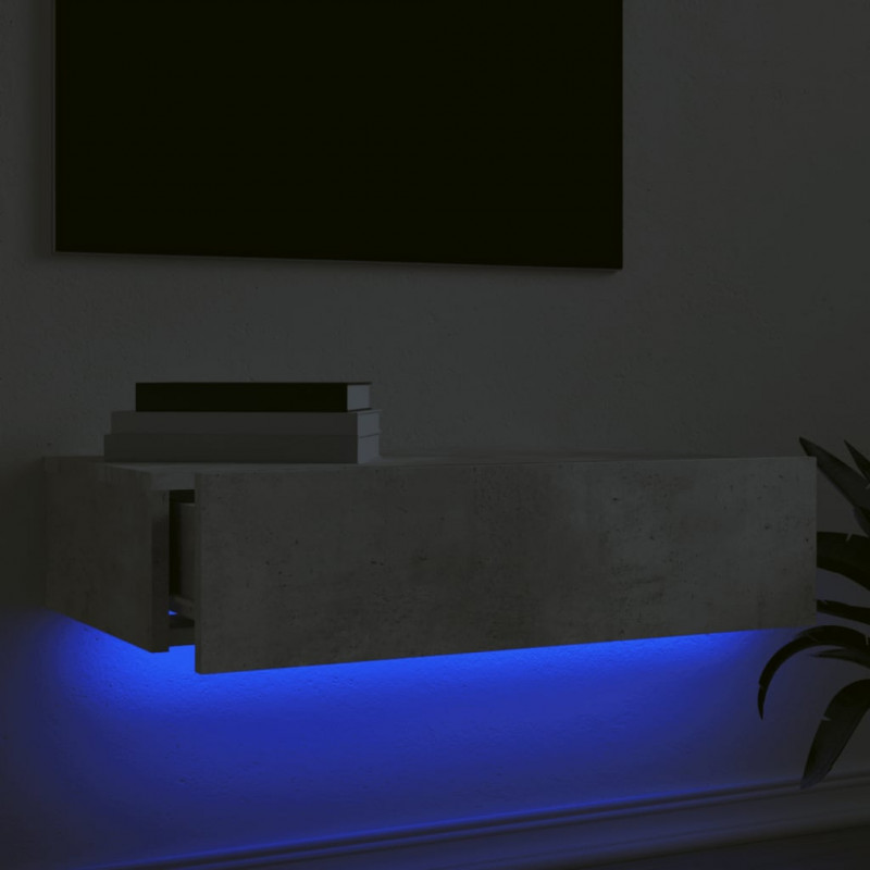 Szafka telewizyjna z LED, szarość betonu, 60x35x15,5 cm