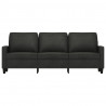 Sofa 3-osobowa, czarna, 180 cm, tapicerowana tkaniną