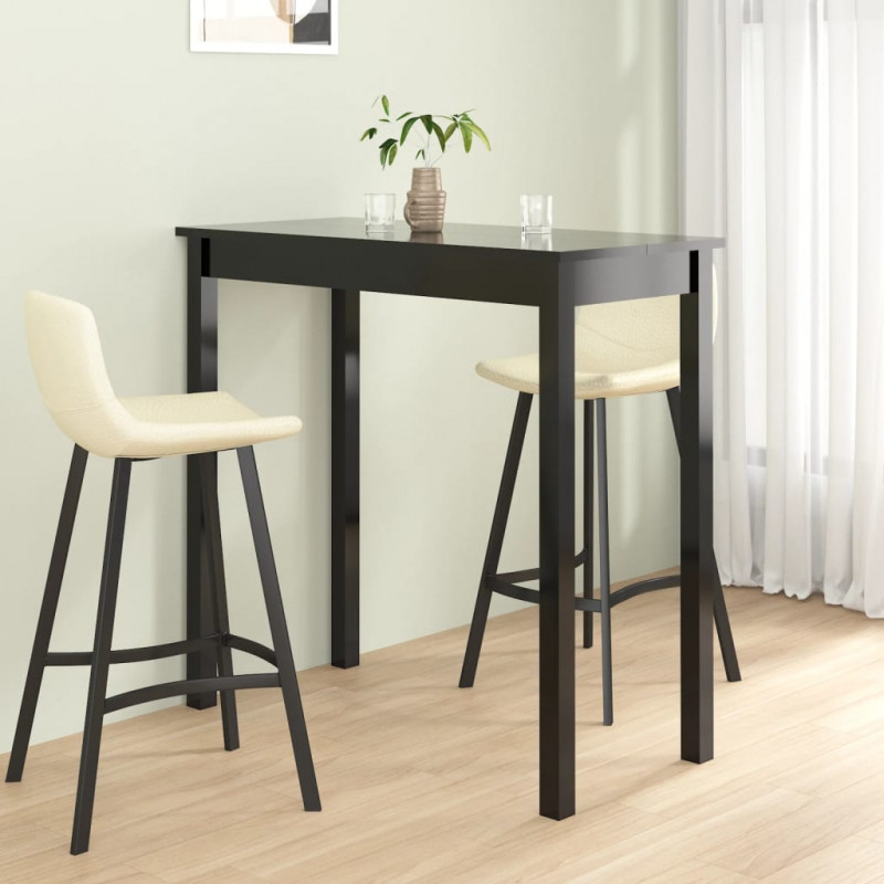 Stolik barowy z MDF, czarny, 115 x 55 x 107 cm