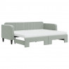 Sofa rozsuwana z materacami, jasnoszara, 80x200 cm, aksamit