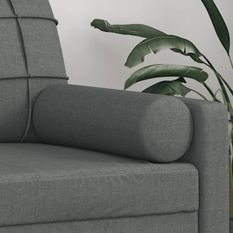 Poduszki ozdobne, 2 szt., ciemnoszary, Ø15x50 cm, tkanina