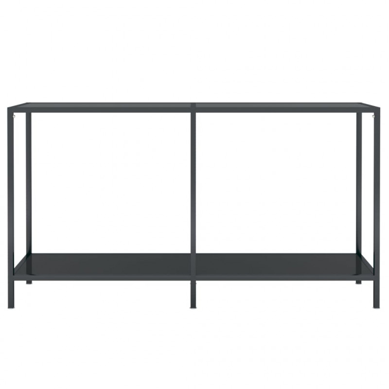 Stolik konsolowy, czarny, 140x35x75,5 cm, szkło hartowane