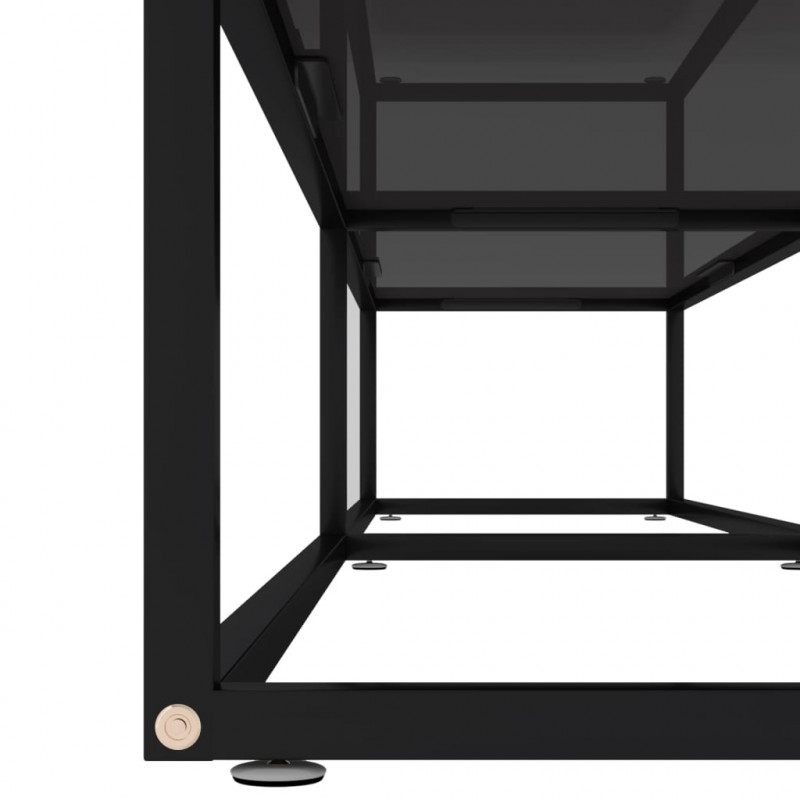 Szafka pod TV, czarna, 200x40x40,5 cm, hartowane szkło