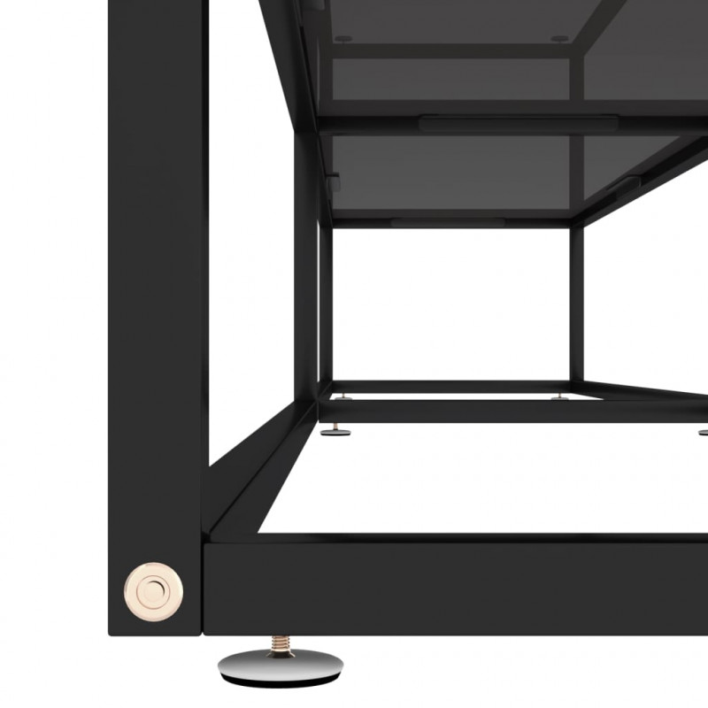 Szafka pod TV, czarna, 220x40x40,5 cm, hartowane szkło