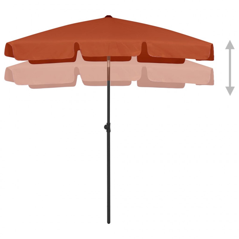 Parasol plażowy, terakota, 180x120 cm