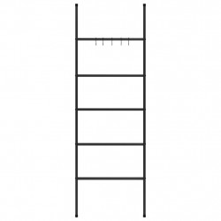 Stojak drabina na ręczniki, z 5 poziomami, czarny, 58x175 cm