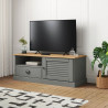 Szafka pod TV VIGO, szara, 106x40x40 cm, lite drewno sosnowe