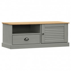 Szafka pod TV VIGO, szara, 106x40x40 cm, lite drewno sosnowe