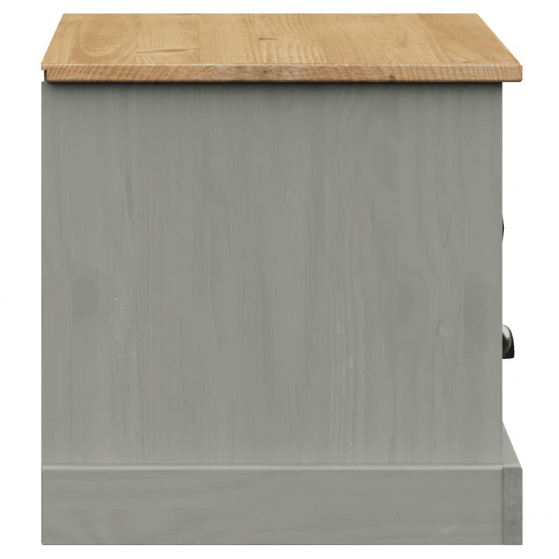 Szafka pod TV VIGO, szara, 106x40x40 cm, lite drewno sosnowe