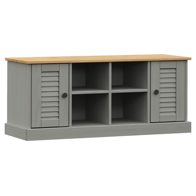 Szafka na buty VIGO, szara, 106x35x45 cm, lite drewno sosnowe