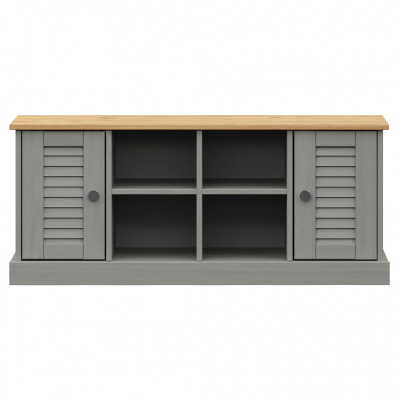 Szafka na buty VIGO, szara, 106x35x45 cm, lite drewno sosnowe