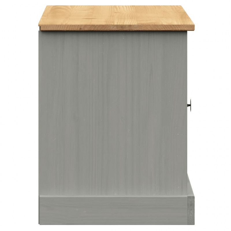 Szafka na buty VIGO, szara, 106x35x45 cm, lite drewno sosnowe