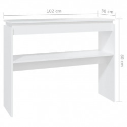 Stolik konsolowy, biały, 102x30x80 cm, materiał drewnopochodny