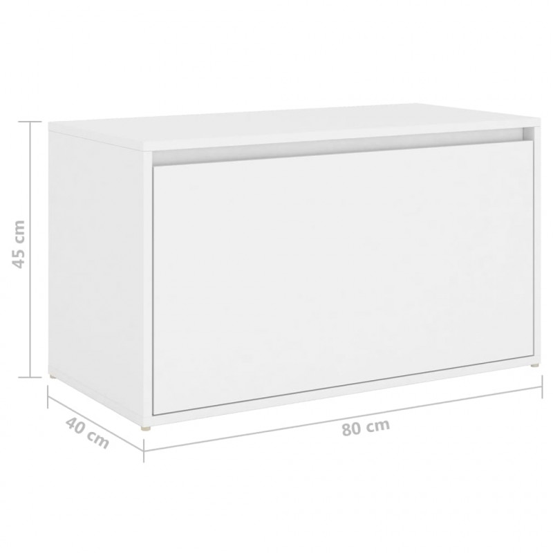 Ławka do przedpokoju, biała 80x40x45 cm materiał drewnopochodny
