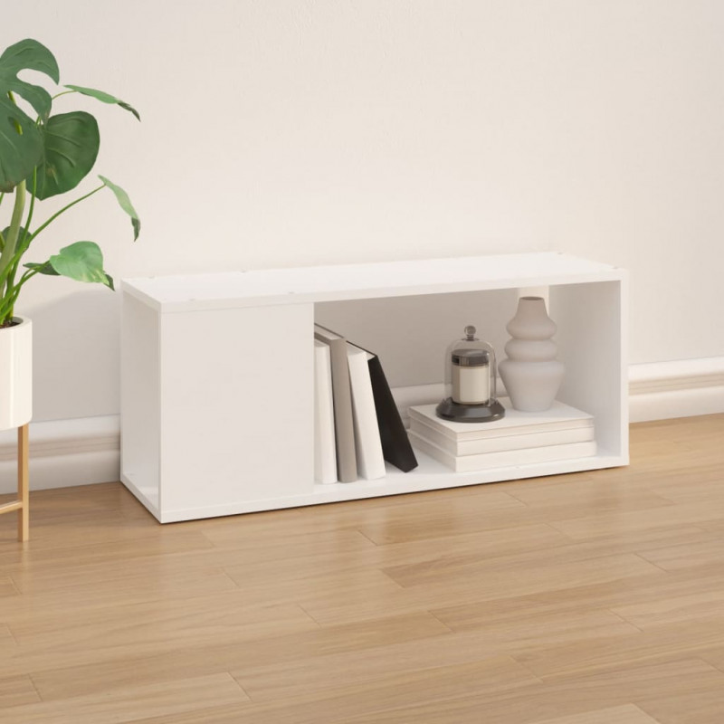 Szafka pod TV, biała, 80x24x32 cm, materiał drewnopochodny