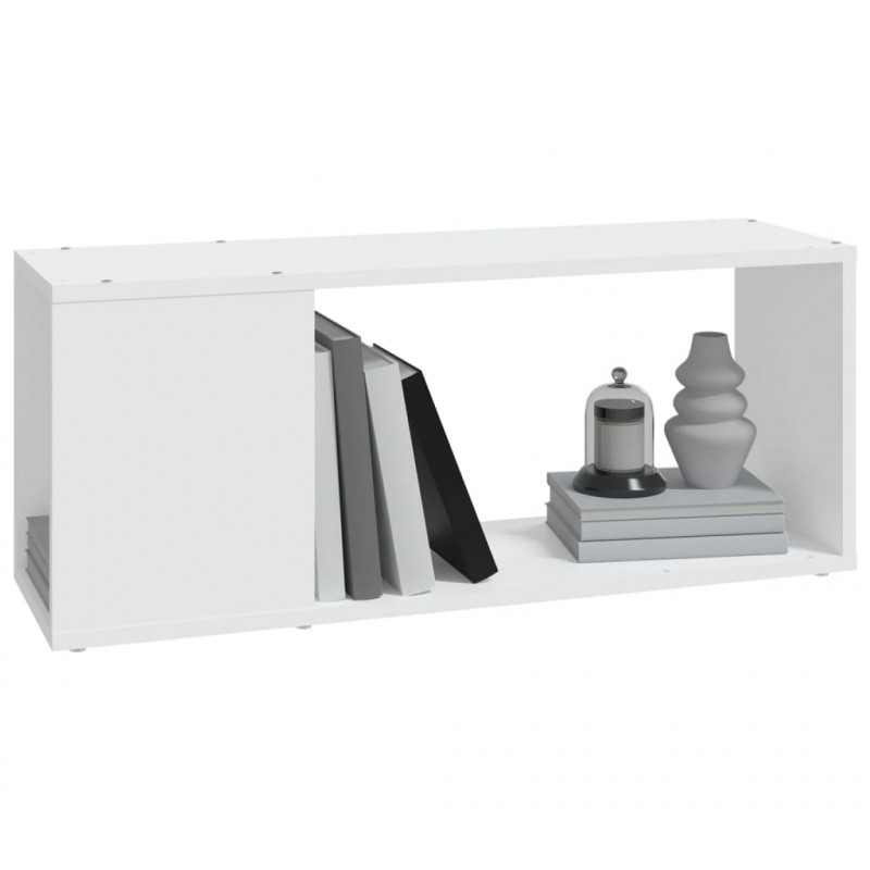 Szafka pod TV, biała, 80x24x32 cm, materiał drewnopochodny
