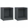 Szafki nocne, 2 szt., szare, 35,5x33,5x41,5 cm, drewno sosnowe