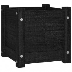 Donice ogrodowe, 2 szt., czarne, 31x31x31 cm, sosnowe