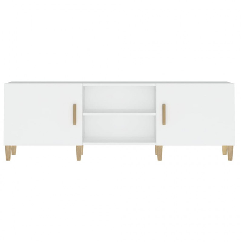Szafka pod TV, biała, 150x30x50 cm, materiał drewnopochodny
