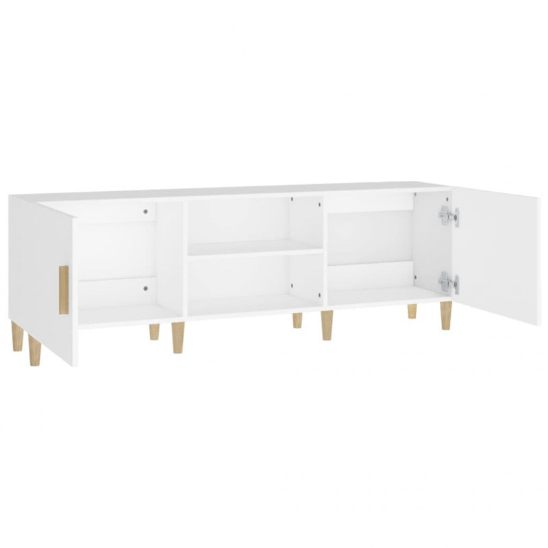 Szafka pod TV, biała, 150x30x50 cm, materiał drewnopochodny