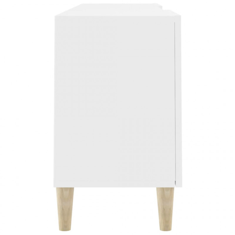 Szafka pod TV, biała, 150x30x50 cm, materiał drewnopochodny
