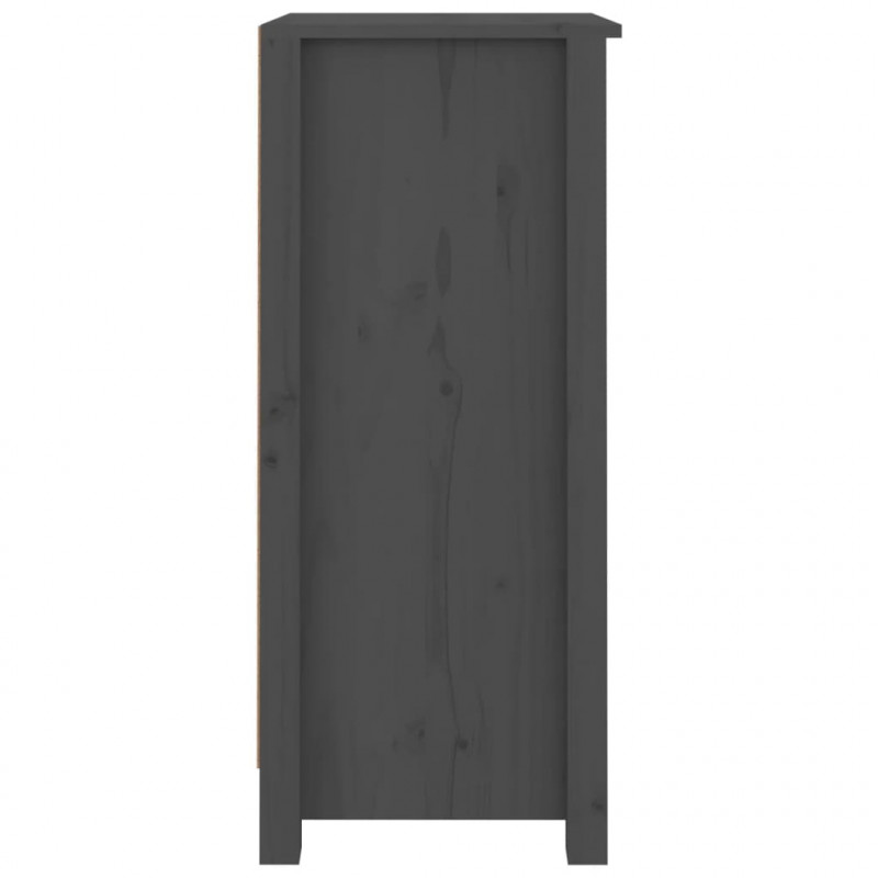 Szafki, 2 szt., szare 40x35x80 cm, lite drewno sosnowe