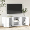 Szafka pod TV, biała, 100x31,5x35 cm, materiał drewnopochodny