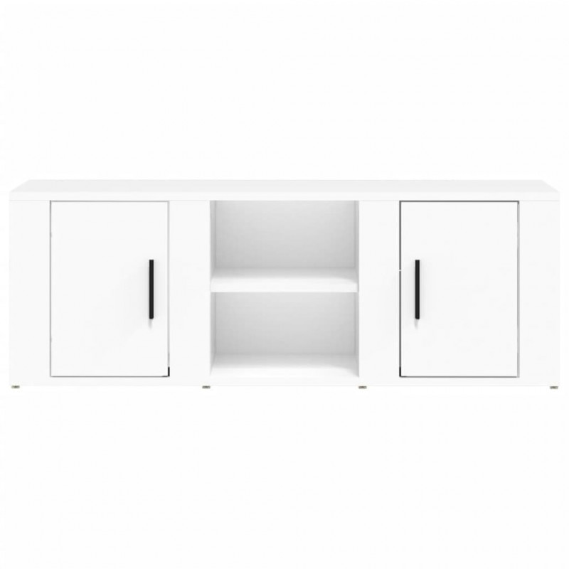 Szafka pod TV, biała, 100x31,5x35 cm, materiał drewnopochodny