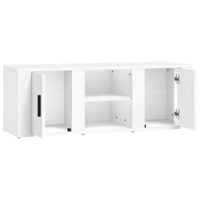 Szafka pod TV, biała, 100x31,5x35 cm, materiał drewnopochodny