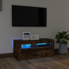 Szafka pod TV z oświetleniem LED, przydymiony dąb, 90x35x40 cm