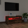 Szafka pod TV z oświetleniem LED, przydymiony dąb, 90x35x40 cm