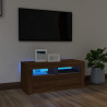 Szafka pod TV z oświetleniem LED, brązowy dąb, 90x35x40 cm