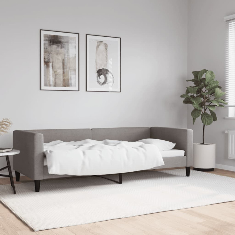 Sofa z funkcją spania, kolor taupe, 80x200 cm, obite tkaniną