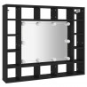 Szafka z lustrem i oświetleniem LED, czarna, 91x15x76,5 cm