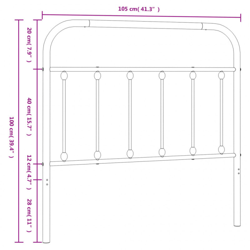 Metalowe wezgłowie, białe, 100 cm