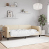 Sofa z funkcją spania, kremowe, 90x200 cm, obita tkaniną