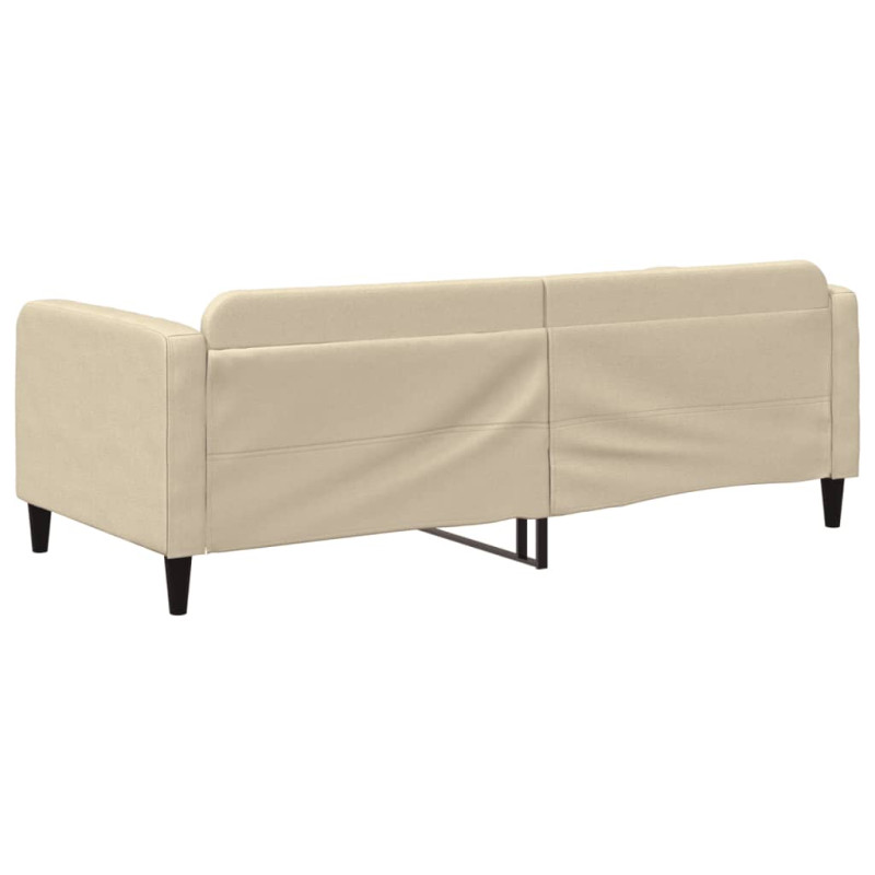 Sofa z funkcją spania, kremowe, 90x200 cm, obita tkaniną
