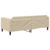 Sofa z funkcją spania, kremowe, 90x200 cm, obita tkaniną