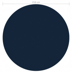 Pływająca folia solarna z PE na basen, 210 cm, czarno-niebieska