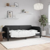 Sofa z funkcją spania, czarna, 90x200 cm, obita tkaniną