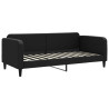 Sofa z funkcją spania, czarna, 90x200 cm, obita tkaniną