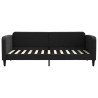 Sofa z funkcją spania, czarna, 90x200 cm, obita tkaniną