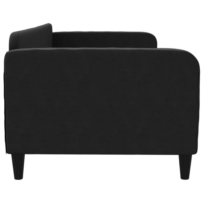 Sofa z funkcją spania, czarna, 90x200 cm, obita tkaniną