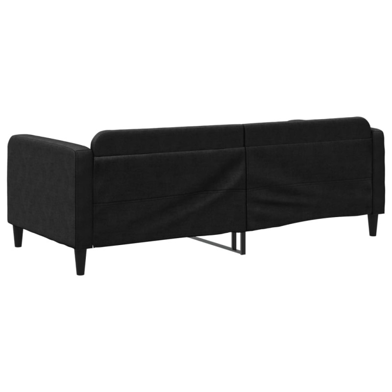 Sofa z funkcją spania, czarna, 90x200 cm, obita tkaniną