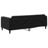 Sofa z funkcją spania, czarna, 90x200 cm, obita tkaniną